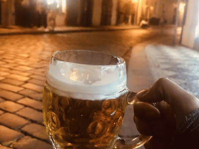 Beers in the streets of Prague